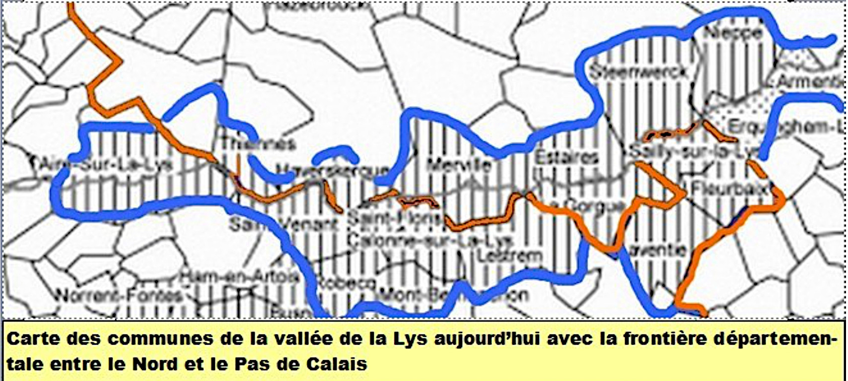 Carte des communes de la vallée de la Lys Au fil de la Lys